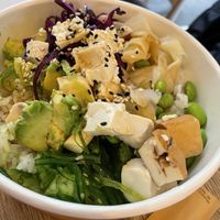 Poke bowl with tofu and soy sauce.   at Poketea in Paris
