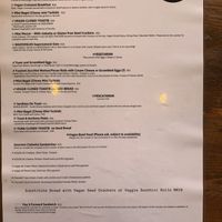 Menu at Kelp Cafe in Cape Town