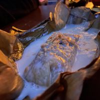 Sticky rice cake with banana  at Bao Bao in Hamburg