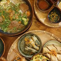 Vegan pho and the mixed tapas plate at Bao Bao in Hamburg