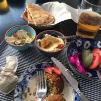 Half eaten dinner -was too hungry to take a pic at the start!  at Hammana Café in Colmar