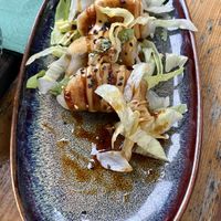 Crispy pan-fried dumplings with vegetables (also very good )  at The Future is Up to You in Berlin