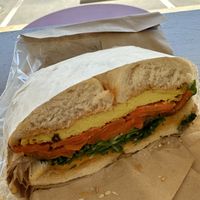 Eggy-breakfast bagelwich   at Rappit Up! in Fresno