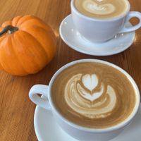 Oat milk lattee  at Full Stop Station in Louisville