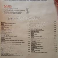 Menu (not in internet, v+ marks vegan) at Azzurro in Zurich