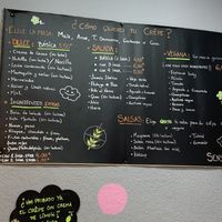 Menu at Sensibles in Cordoba