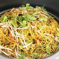 Chinese noodles at Vegan Garden in Pathum Thani