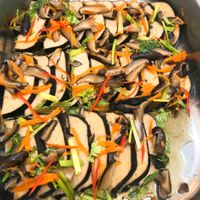 Vegan fish in soy sauc at Vegan Garden in Pathum Thani