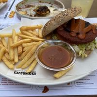 Quinoa and beetroot burger.  at Bacoa  in Salamanca