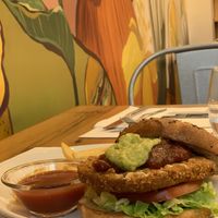 The vegan burger   at Bacoa  in Salamanca