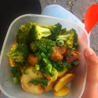 Bowl of goodness (with fava) at Posta in Sofia