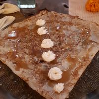 Sweet crêpe with vegan salty caramel and coconut whipped cream. at The Spell Creperie in Ubud