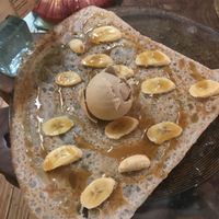 Vegan pancake with salted caramel at The Spell Creperie in Ubud