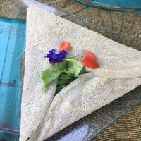 Vegan galette with foie Gras filling! at The Spell Creperie in Ubud