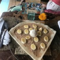 Tasteless vegan crepe with peanut butter, banana and vegan ice-cream at The Spell Creperie in Ubud