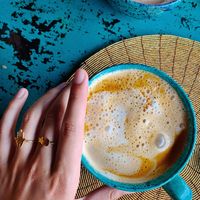 The golden Witch Coffee  at The Spell Creperie in Ubud