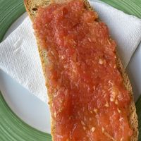 Bread with tomato   at Piccola in Menorca