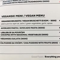 Vegan Section On Menu  at The Republic of Good Food in Podgorica