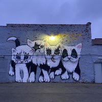 A cool mural nearby!  at 10th Street Diner in Indianapolis