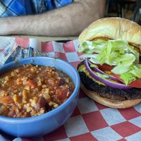 The Burger and Chili  at 10th Street Diner in Indianapolis