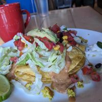 Huevos Ranchero (aka breakfast tostada) at 10th Street Diner in Indianapolis