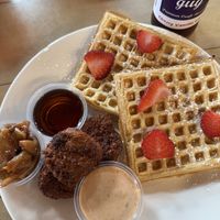 chicken & waffles  at 10th Street Diner in Indianapolis
