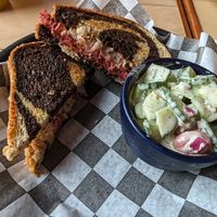 Reuben and cucumber salad at 10th Street Diner in Indianapolis