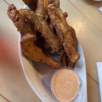 Deep fried pickles  at 10th Street Diner in Indianapolis