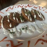 Fried green tomatoes! at 10th Street Diner in Indianapolis