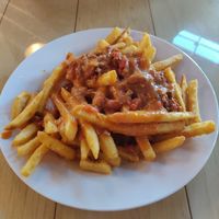 Chili cheese fries appetizer at 10th Street Diner in Indianapolis
