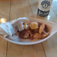 Apple crisp with vanilla soft serve at 10th Street Diner in Indianapolis