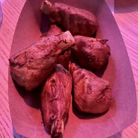 Drum sticks (“bone” made from sugar cane)  at Leaves & Roots Lounge in Fort Lauderdale
