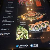 Sushi menu at Japanika - HaShalom in Eilat