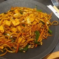 Fresh noodles with tofu! Amazing 💖 at Japanika - HaShalom in Eilat