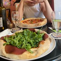 Two vegan pizzas   at Pizzeria Carignano in Genoa