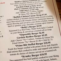 Menu at Uncle Kranky's Cafe in Griswold
