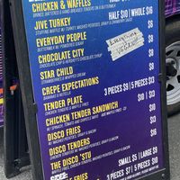 Funk and waffles menu  at Vegan CNY in Syracuse