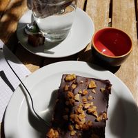 The famous vegan chocolate cake at Cafe Koppel in Hamburg