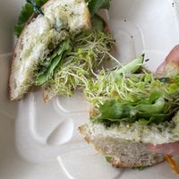 Veggie sandwich made vegan  at Midnight Bear Breads in Hanapepe