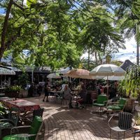 Uncovered outdoor seating area at Flock Espresso and Eats in Mullumbimby