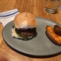 Vegan burger, with sweet potato at Little Beet Table in New York City