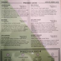 Menu at Tokyo Juice in Tokyo