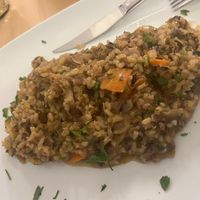 Pilzrisotto, auf Nachfrage wird gerne Veganes Risotto gemacht. Mega lecker 🤤  at Herrischrieder Hof in Herrischried