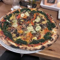 Vegetarian pizza with vegan cheese   at Herrischrieder Hof in Herrischried