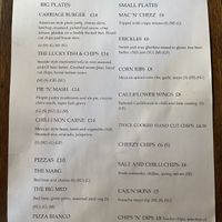Menu April26  at The Carriage in Newcastle Upon Tyne