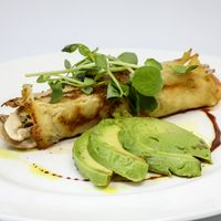Chickpea Pancake with mushrooms and avocado at Stonecroft Guesthouse in Edale