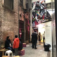 Laneway eating  at Flyover Fritterie & Chai Bar in Redfern