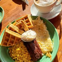 Deluxe Waffle meal - GF! at The Grain Cafe in Redondo Beach