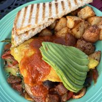 Omelette with added sausage   at The Grain Cafe in Redondo Beach