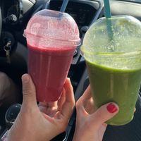 Charger boost and green veggie smoothies   at The Grain Cafe in Redondo Beach